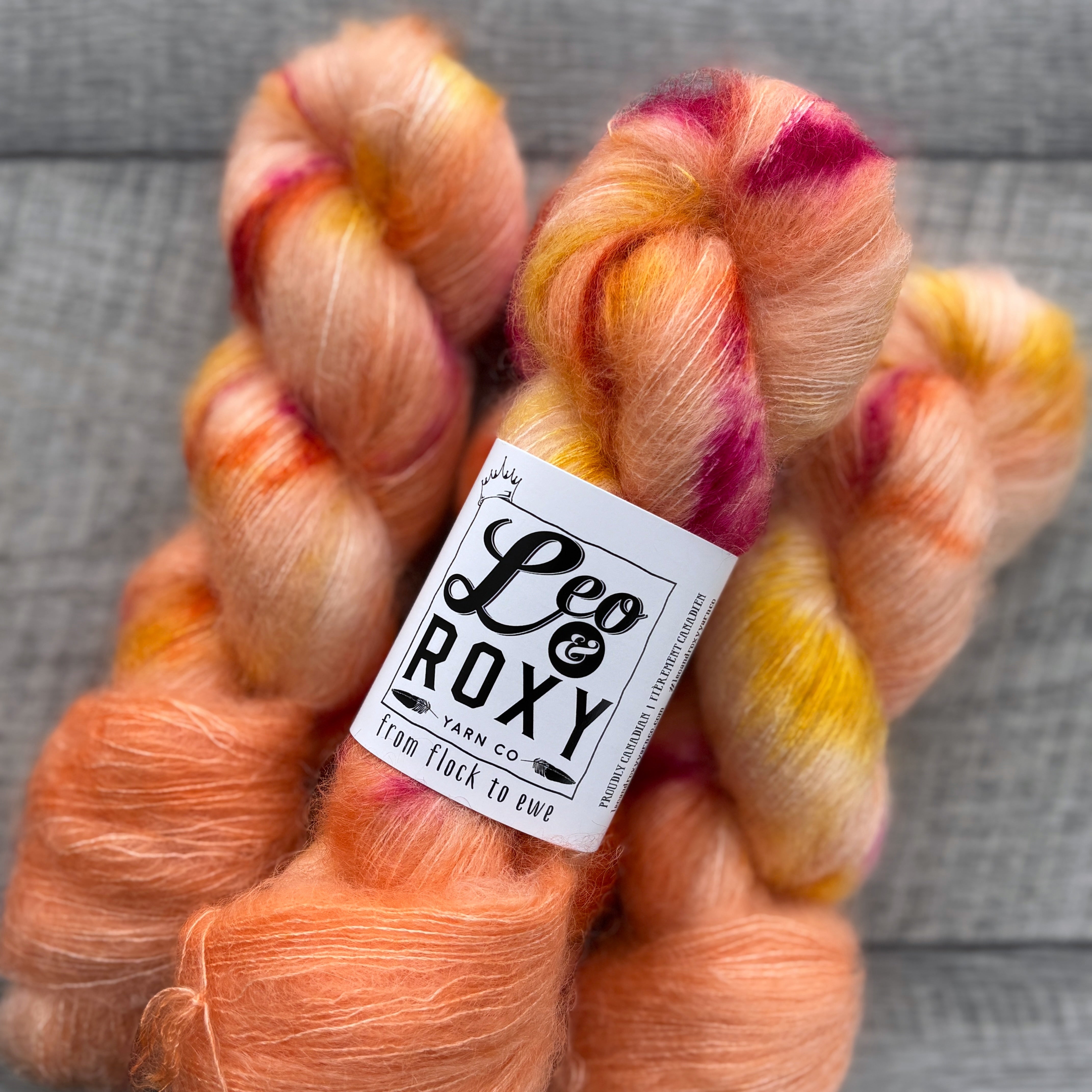 Orange Crush - Mohair Silk – Leo and Roxy Yarn Co
